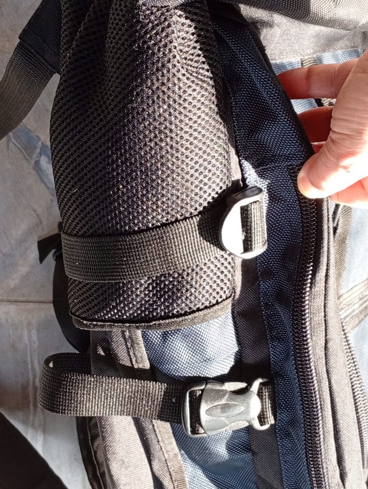 Siyah Erkek Sırt Çantası, Tokalı, Biker Tarzı - Görsel 3