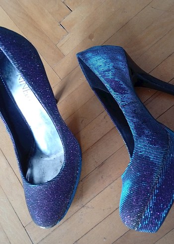 Mor Simli Dolgu Topuklu Kadın Stiletto - Görsel 11