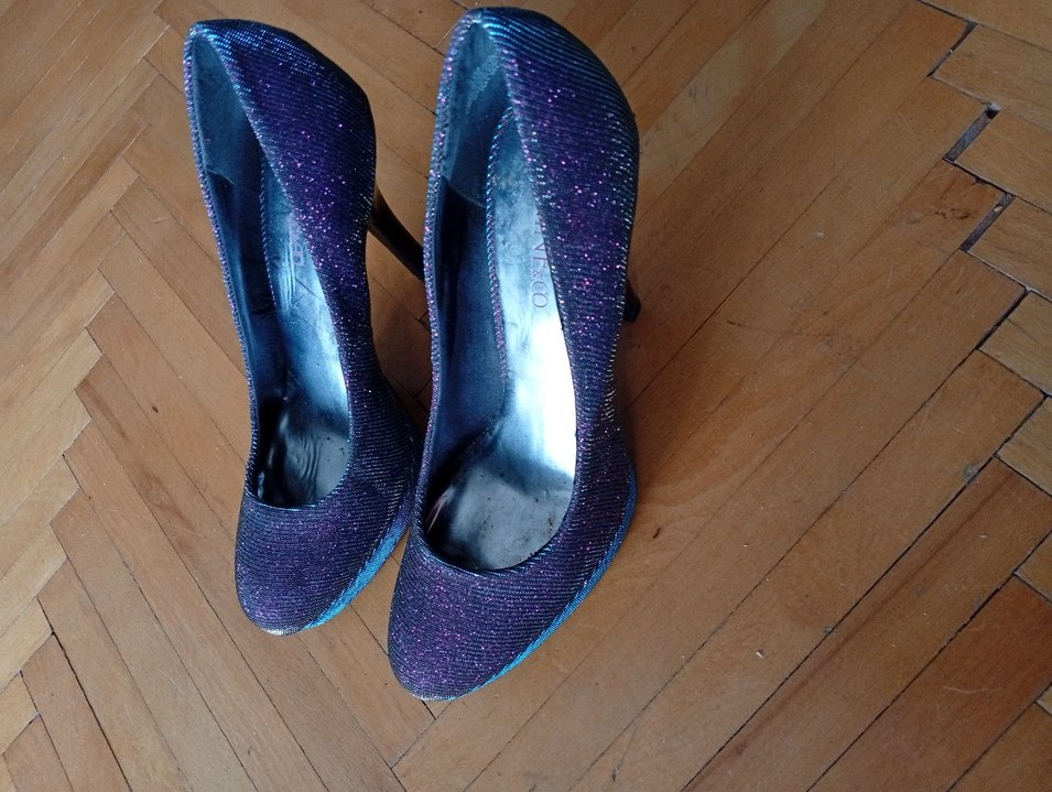 Mor Simli Dolgu Topuklu Kadın Stiletto - Görsel 3