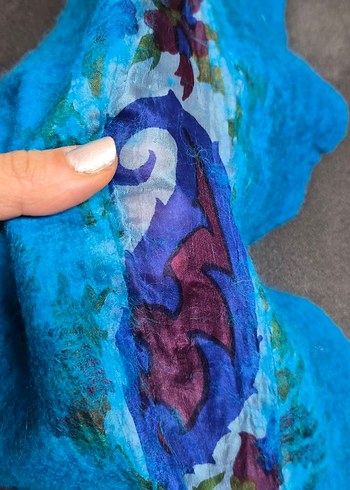 Renkli Bohem Tarzı Kadın İpek Şal - Görsel 3