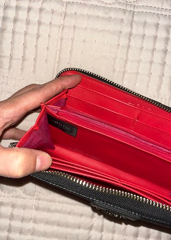 Hotiç Tokalı Siyah Deri Gotik Kadın Cüzdanı - Görsel 7