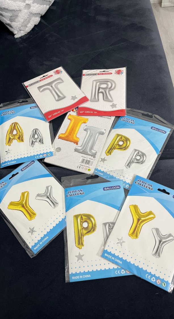 Renkli Gümüş Harf balonlar  - Görsel 3