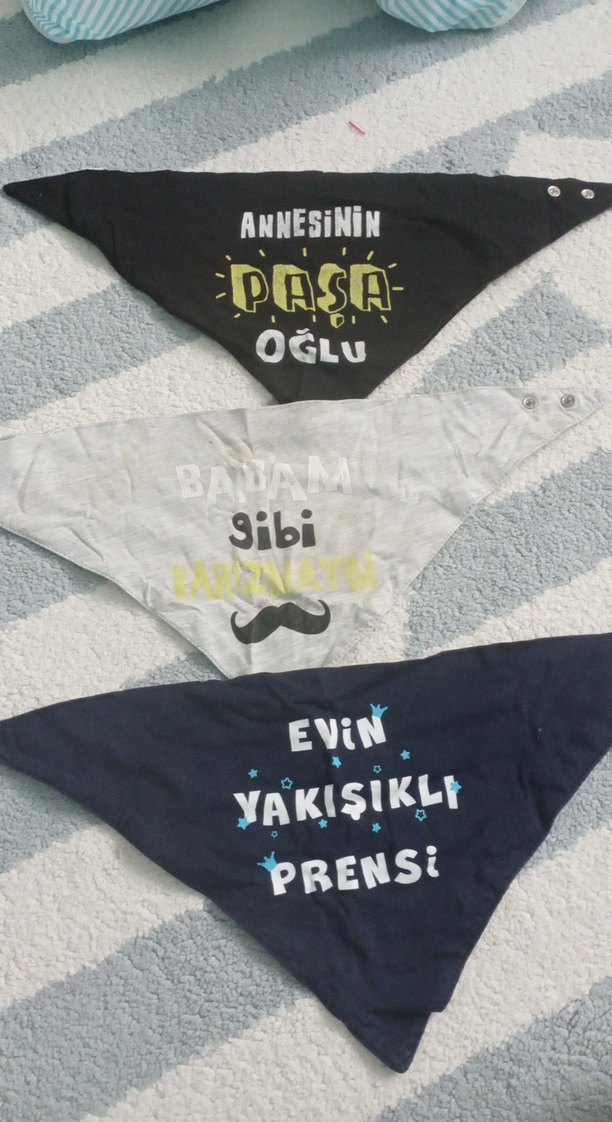 Baskılı 3'lü Bebek Önlüğü Seti - Görsel 2