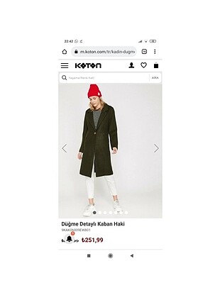Koton etiketli kaban