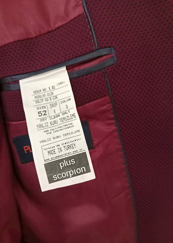 Erkek Bordo Düğmeli Takım Ceket - Görsel 4