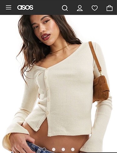 Asos asimetrik düğme detaylı bluz