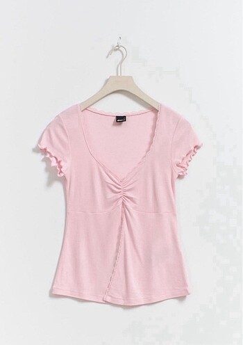 m Beden pembe Renk Ginatricot dantel detaylı soft pembe bluz