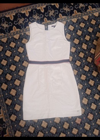 Tommy Hilfiger Beyaz Kemer Detaylı Midi