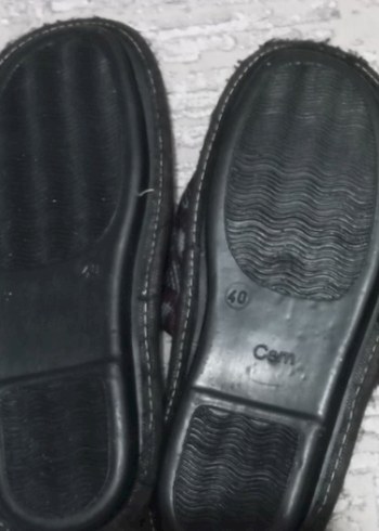 erkek Ekose Desenli Örgü Ev Terliği - Görsel 2