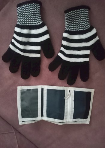 Kız Çocuk Zebra Desenli Örgü Eldiven - Görsel 2