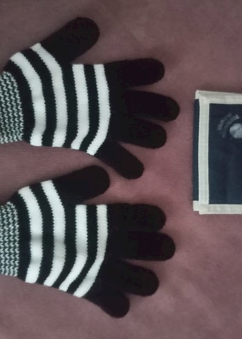 Kız Çocuk Zebra Desenli Örgü Eldiven - Görsel 3