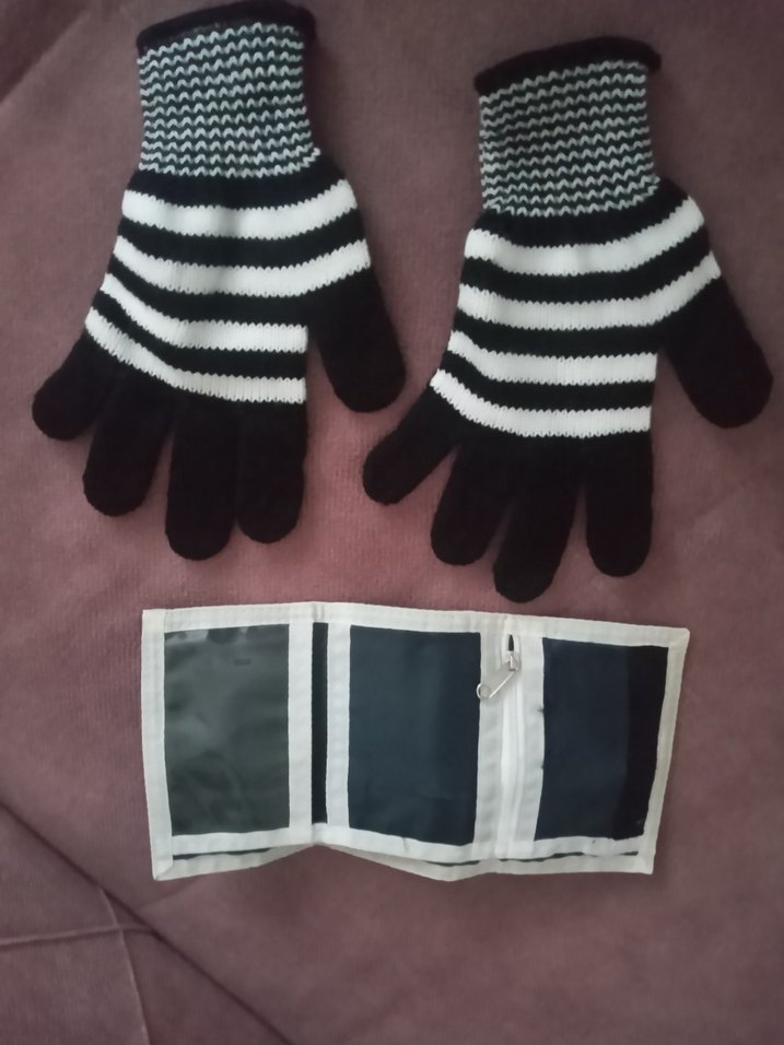 Kız Çocuk Zebra Desenli Örgü Eldiven - Görsel 2