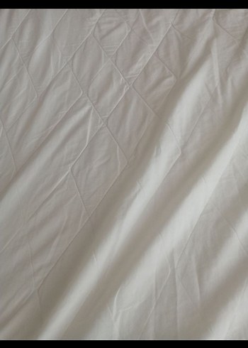Parlak Beyaz Düz çift kişilik örtü - Görsel 3