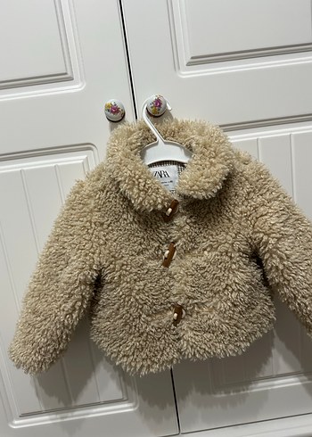 Kürklü Bej Kız Çocuk Kaban - Görsel 3