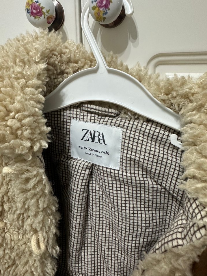 Kürklü Bej Kız Çocuk Kaban - Görsel 4