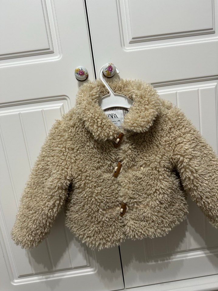 Kürklü Bej Kız Çocuk Kaban - Görsel 3