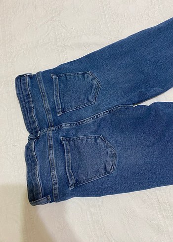 32 Beden Kadın Mavi İspanyol paça Kot Pantolon