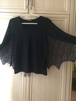 dantel yarasa kol gotik gothic bluz