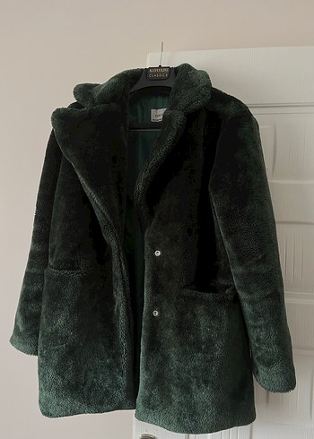 Yeşil Midi Boy Kadın Suni Kürk Mont - Görsel 2