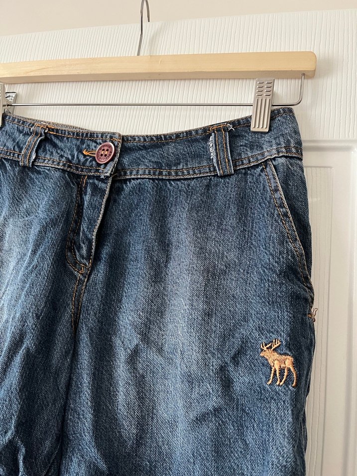 Kadın Lacivert Kemerli Mini Denim Şort - Görsel 2