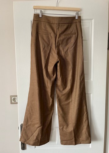 Düğmeli Kadın Keten Kumaş Pantolon - Görsel 3