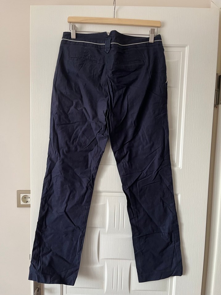 Lacivert Düğmeli Denim Pantolon - Görsel 2