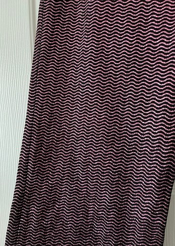 Düğmeli Mor Yılan Desenli Kadın Kumaş Pantolon - Görsel 3