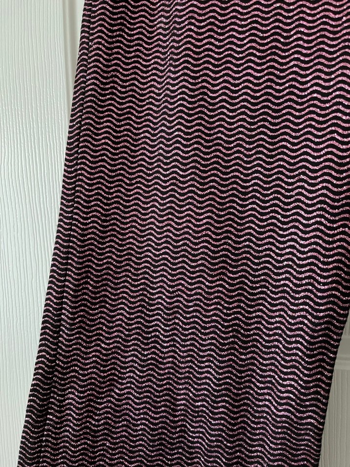 Düğmeli Mor Yılan Desenli Kadın Kumaş Pantolon - Görsel 3