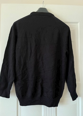 Siyah Örgü Yün  Kazak - Görsel 3