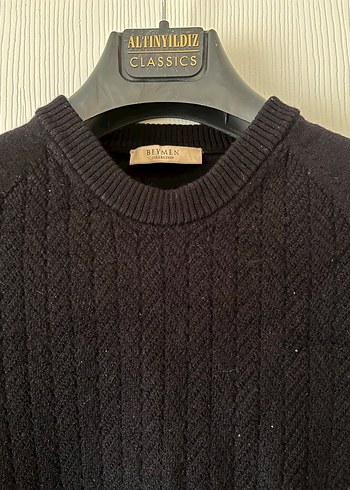 Siyah Örgü Yün  Kazak - Görsel 2