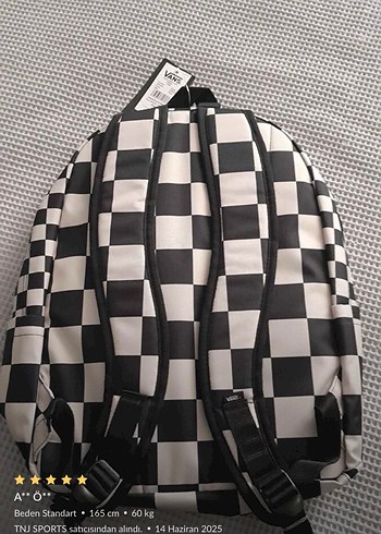 Vans Ekoseli Sokak Stili Kadın Sırt Çantası