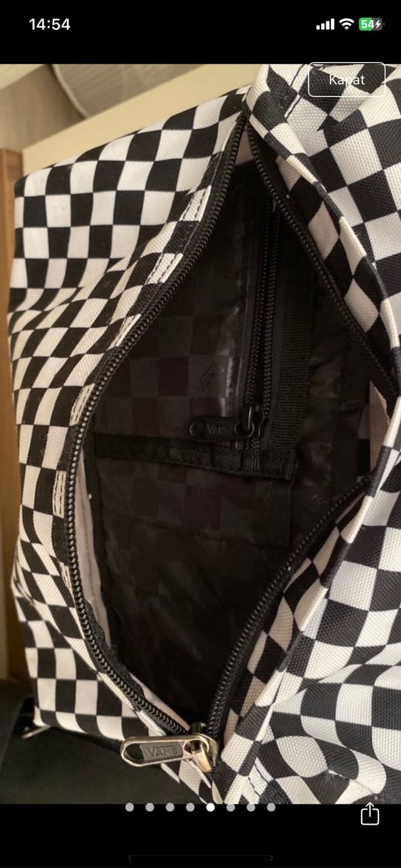 Kareli Beyaz Kadın Sırt Çantası - Görsel 4