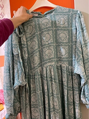 Şifon tesettür elbise - Görsel 3