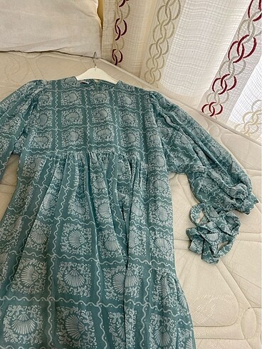 Şifon tesettür elbise - Görsel 5