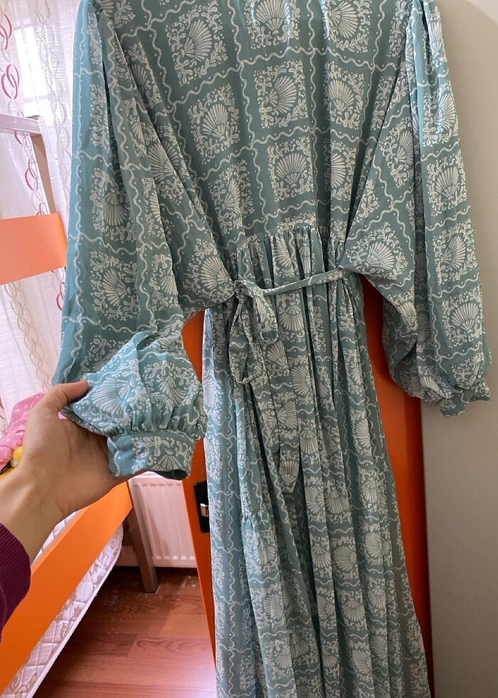 Şifon tesettür elbise - Görsel 2