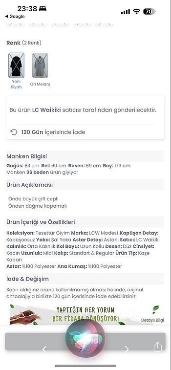 36 Beden Lcw kaban