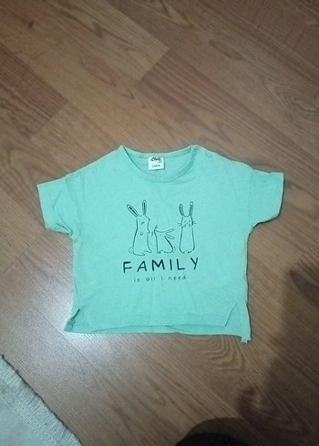 Yeşil Baskılı Kısa Kollu Tişört