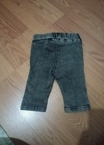 6-9 Ay Beden gri Renk Gri Elastik Bel Denim Pantolon