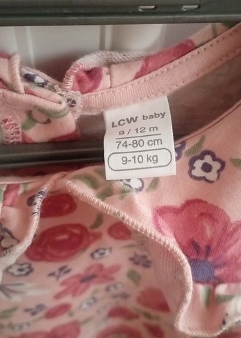 1 Yaş Beden pembe Renk Pembe Desenli Uzun Kollu Bebek Kız Takımı