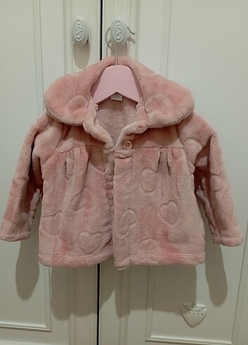 Peluş ceket 6-9 aylık pembe 