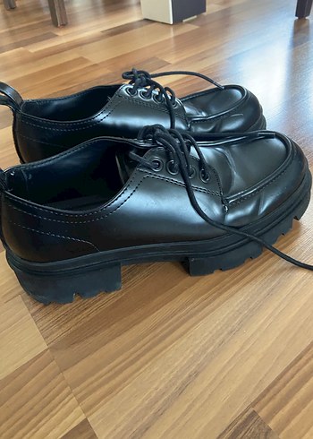 Siyah erkek Topuklu Goth Oxford Ayakkabı - Görsel 2