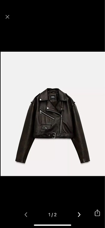 s Beden kahverengi Renk Zara Aci Kahve Deri Biker Ceket