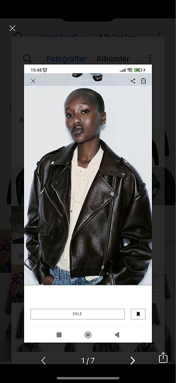 Zara Zara Aci Kahve Deri Biker Ceket
