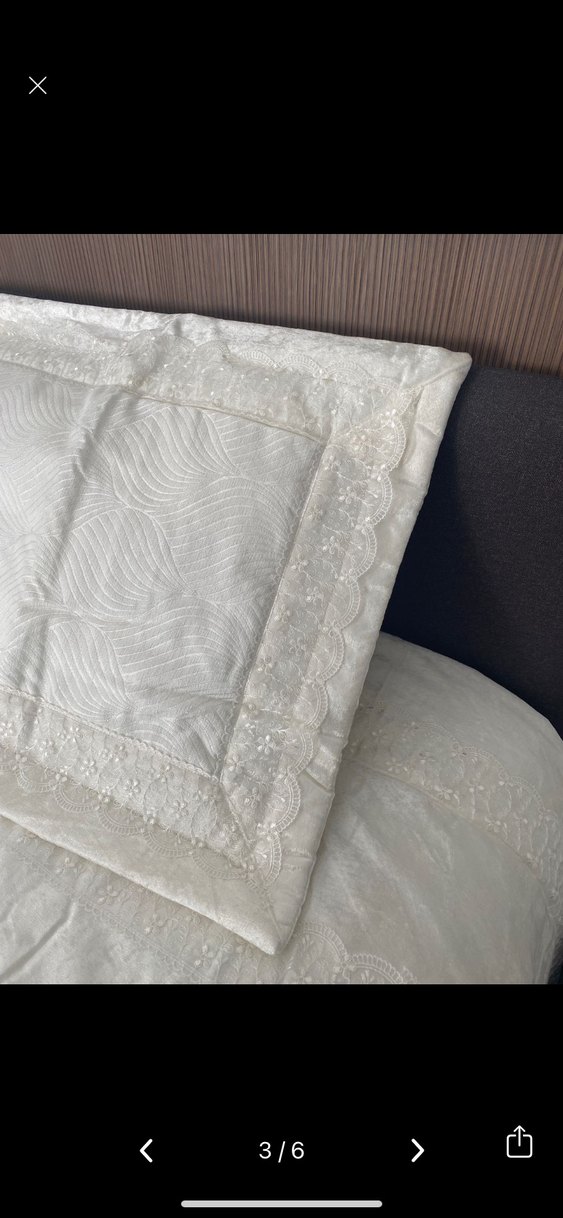 Çift kişilik Parlak Beyaz Düz Yatak Örtüsü - Görsel 3