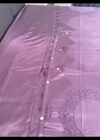 Parlak Mor Baskılı Pike Takımı - Görsel 2