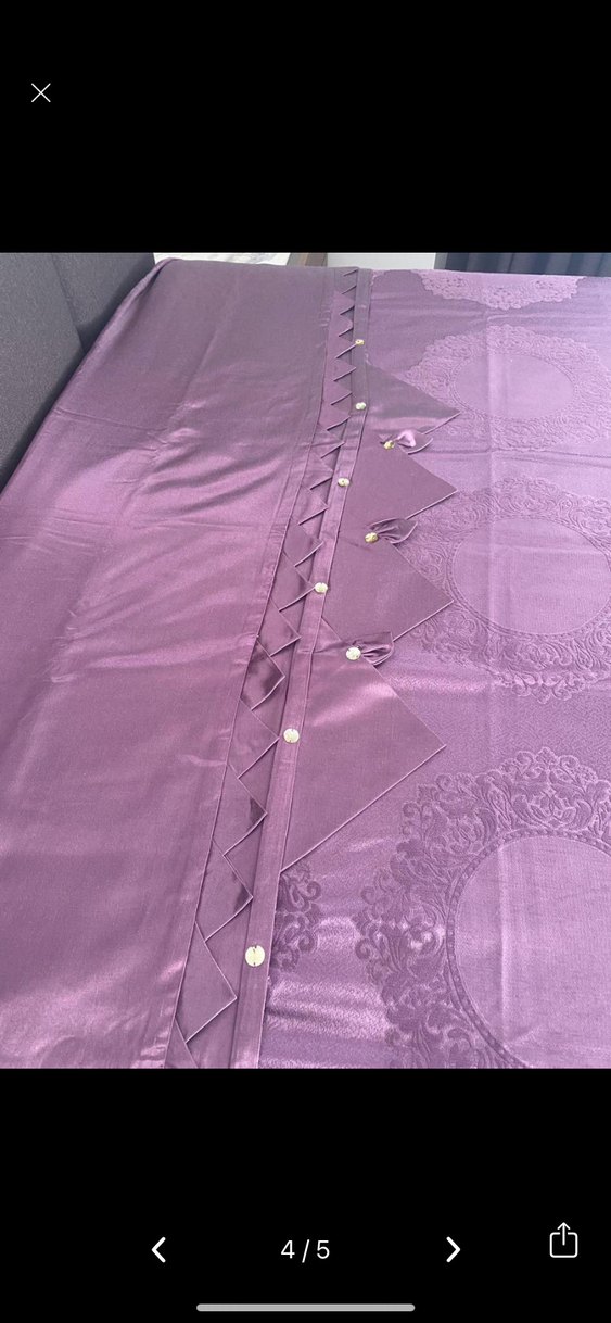 Parlak Mor Baskılı Pike Takımı - Görsel 2