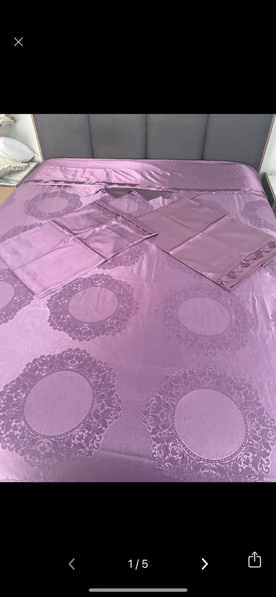 Parlak Mor Baskılı Pike Takımı - Görsel 5