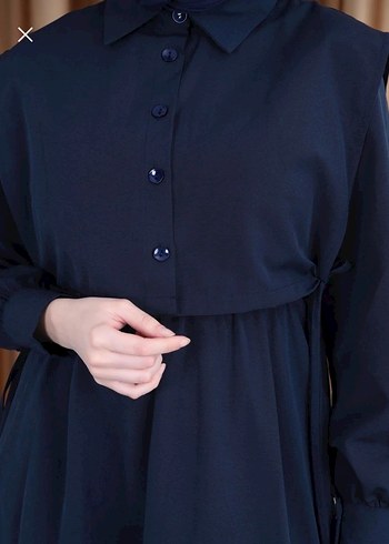 Lacivert Bolerolu Tesettür Elbise - Görsel 4