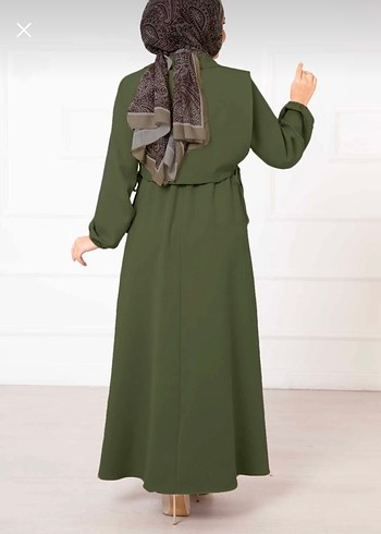 Yeşil Bolerolu Tesettür Elbise - Görsel 4