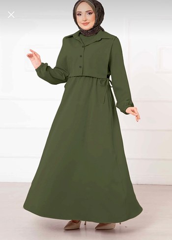 Yeşil Bolerolu Tesettür Elbise - Görsel 2